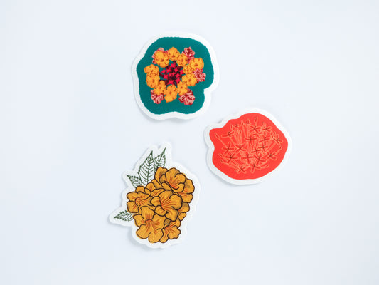 Stop & Smell the Flowers - Set of 3 Transparent Stickers